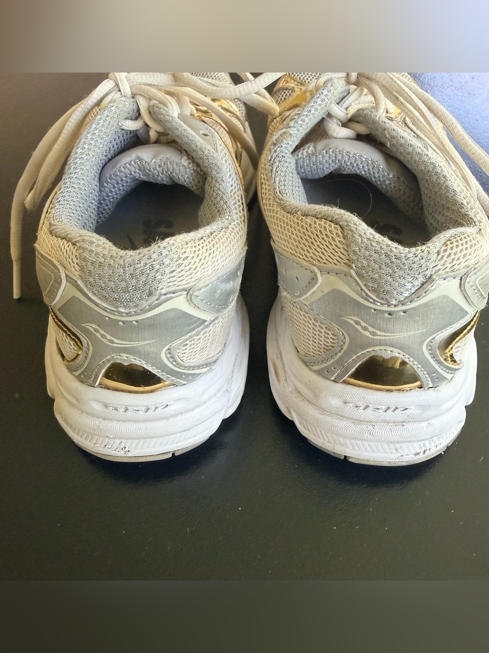 Saucony x J.Crew Collab Silver and Gold Ride Millennium Sneakers - Picture 8 of 12